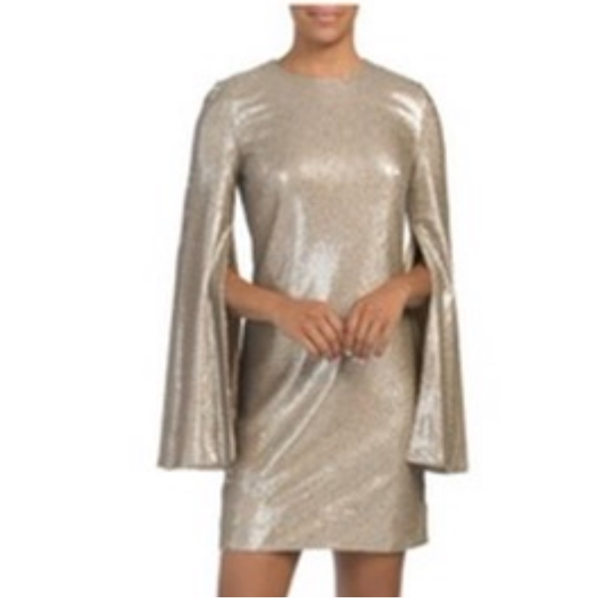 Nwt Dress The Population Sequin, Split Sleeve Dress